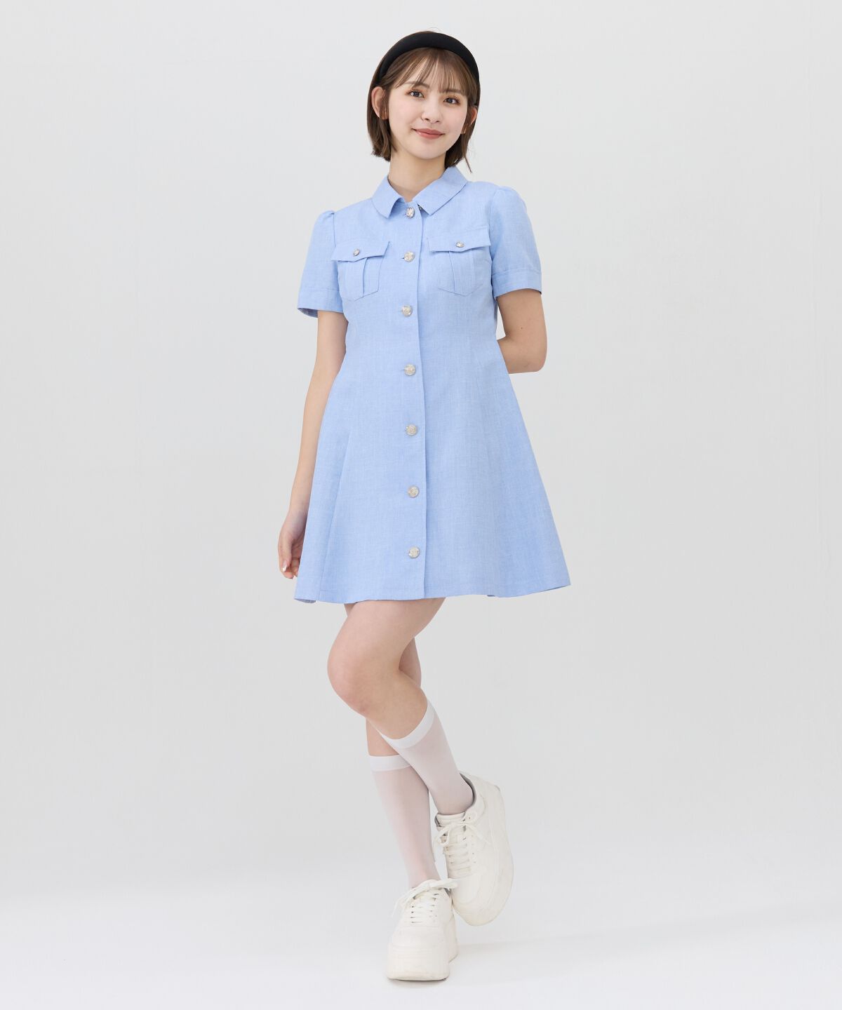 REDYAZEL「エンブレムボタンシャツワンピース」|ワンピース|