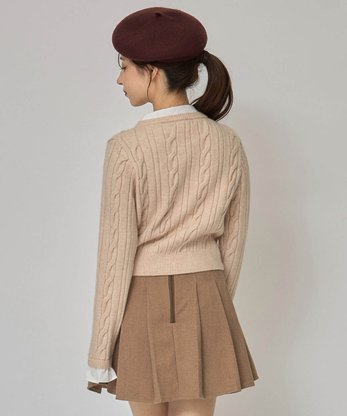 REDYAZEL「ボウタイケーブルニットプルオーバー」|ニット・セーター|