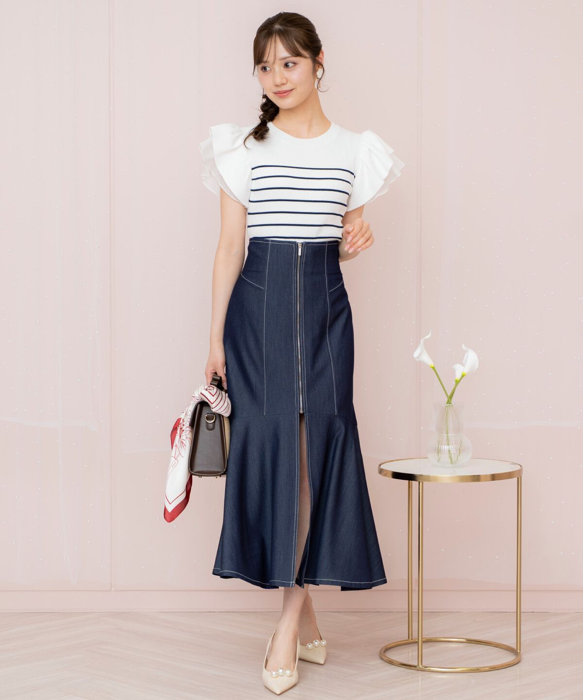 WILLSELECTION「ZIPデザインスリットマーメイドスカート」|フレア|