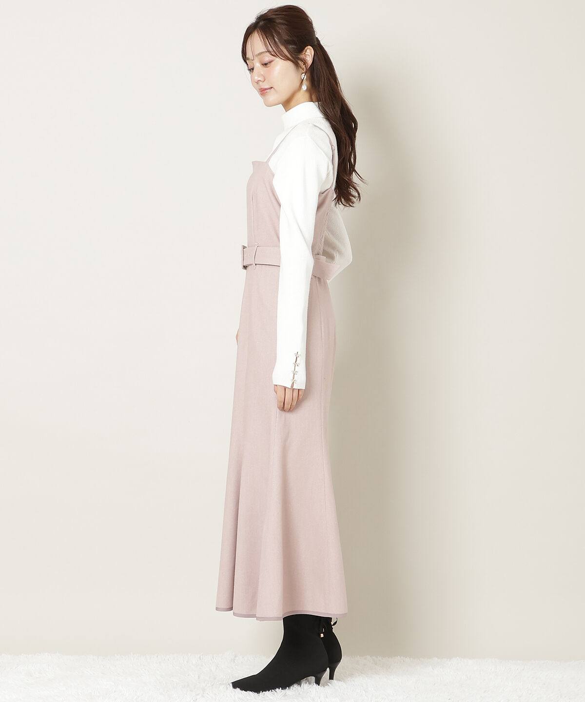 WILLSELECTION「ベルト付きVカットマーメイドキャミワンピース」|ワンピース|