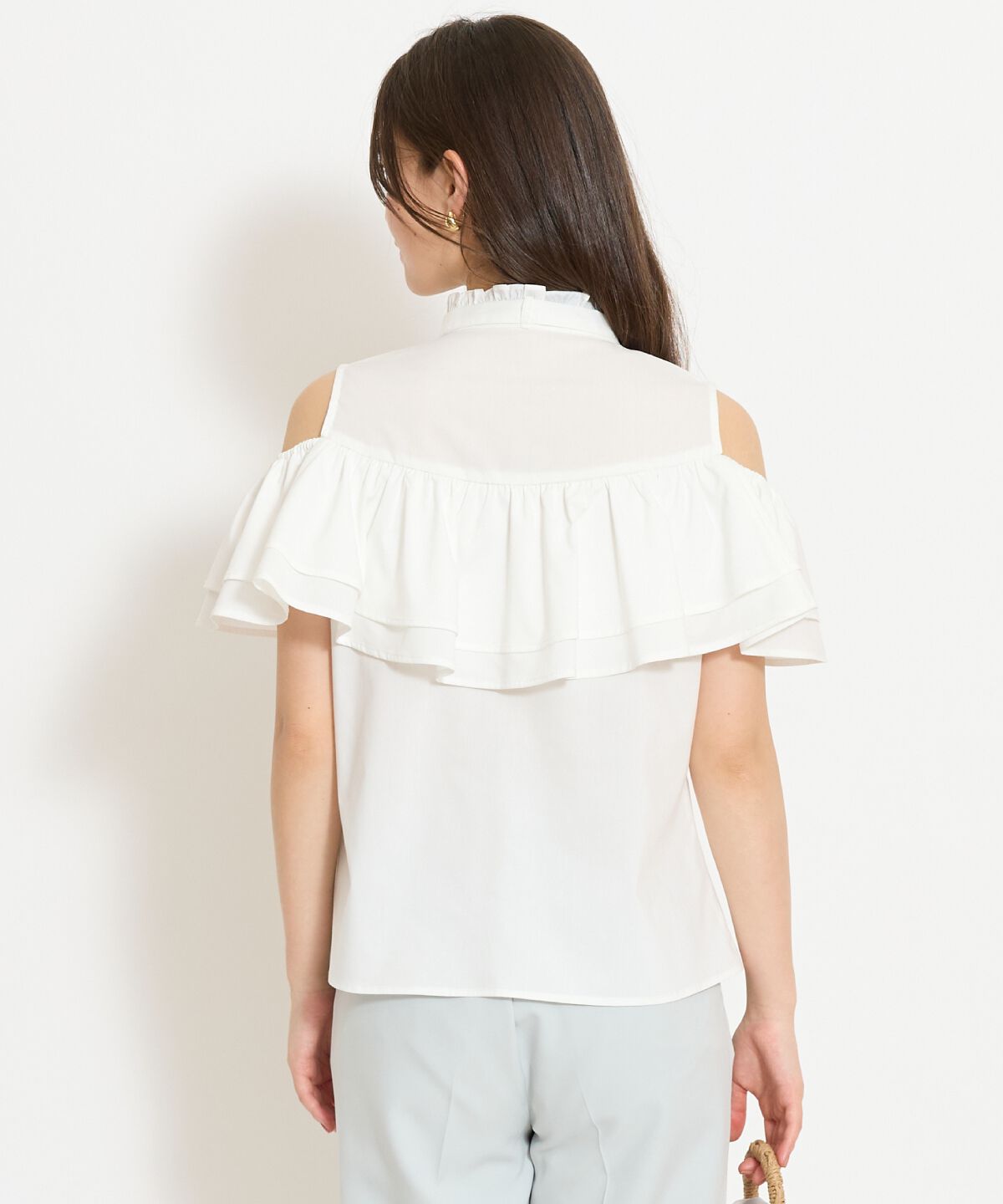 WILLSELECTION「スタンドフリル２WAYスリーブブラウス」|シャツ・ブラウス|