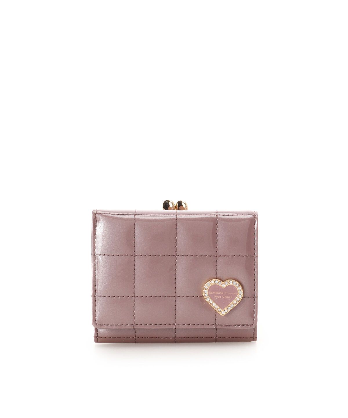 Samantha Thavasa Petit Choice「エナメルキルティング がま口折財布」|財布|ラベンダー