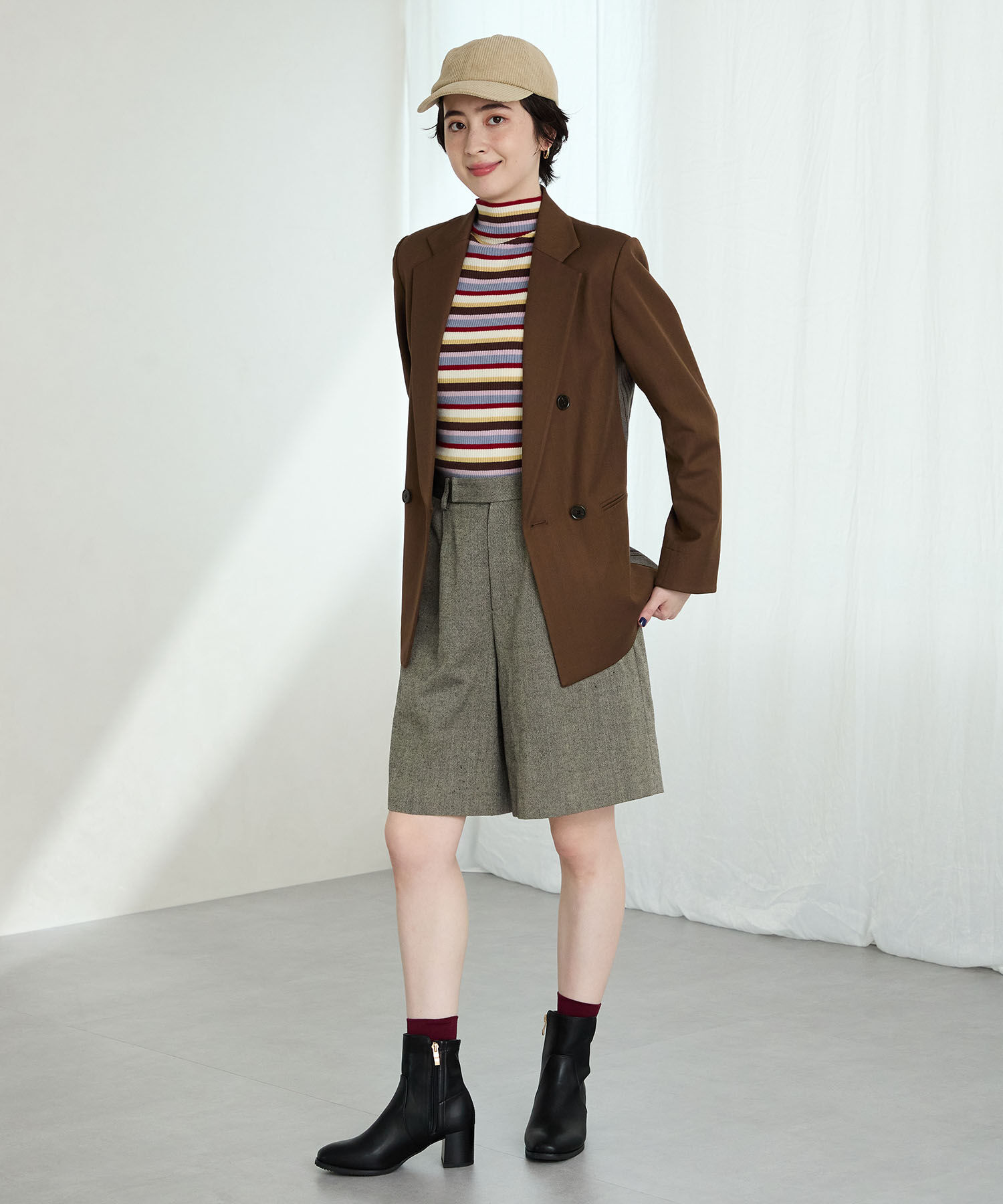 ORiental TRaffic「【 美脚 】 チャンキー ヒール ミドル ブーツ/31408 ヒール6ｃｍ 太ヒール 定番人気」|ショートブーツ|