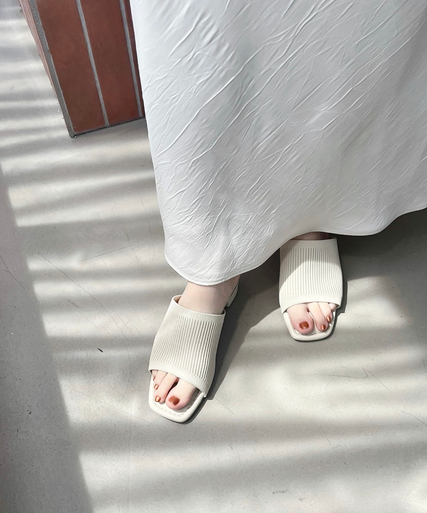 WA Oriental TRaffic「ニットミュールサンダル/52207 ミュール ニット トレンド サンダル 柔らかい 人気」|サンダル|