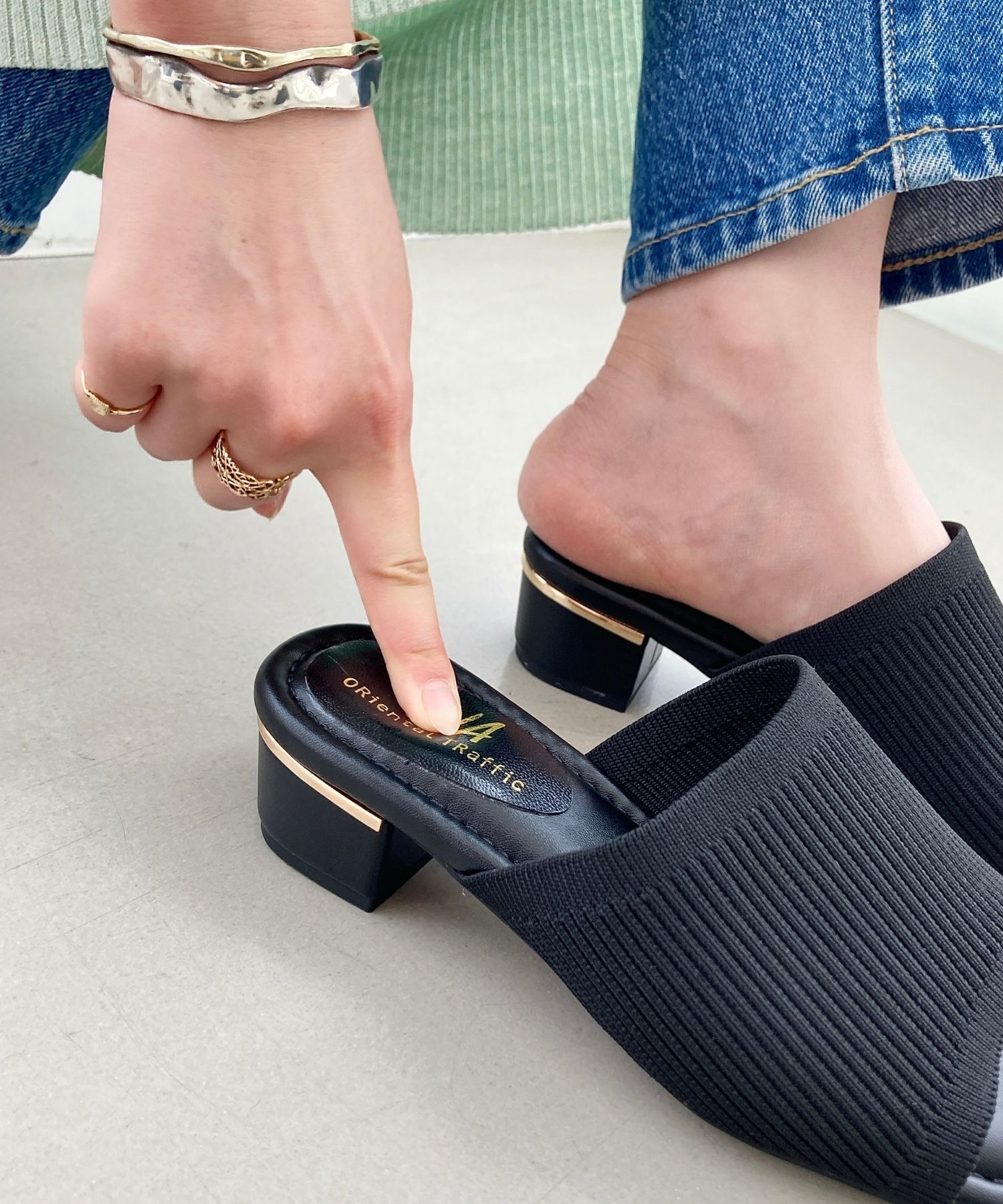 WA Oriental TRaffic「ニットミュールサンダル/52207 ミュール ニット トレンド サンダル 柔らかい 人気」|サンダル|