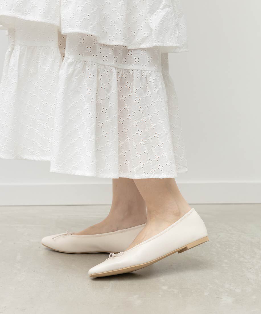  「軽量 スクエアトゥフラットパンプス」|パンプス|