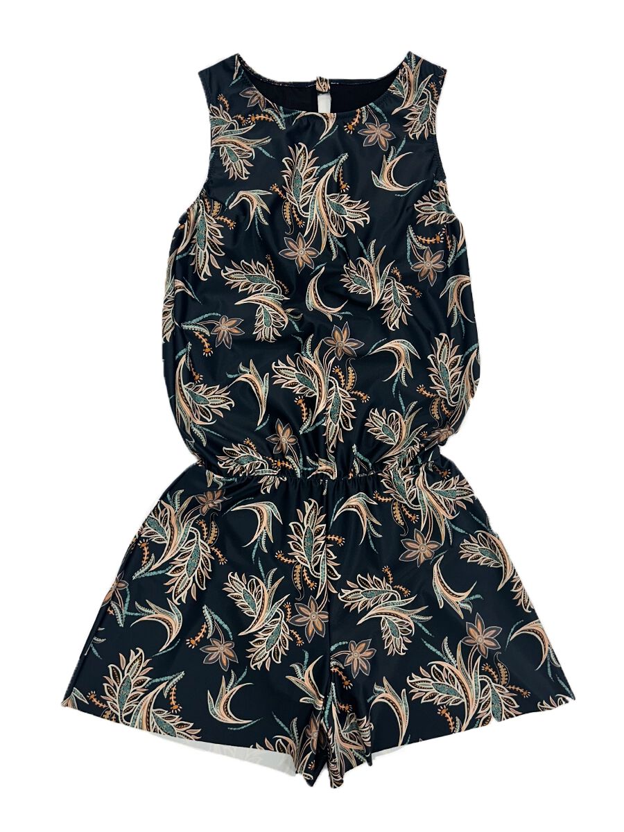 Riberce「【大人水着】オリエンタルフラワー柄オールインワン水着」|コンビネゾン|