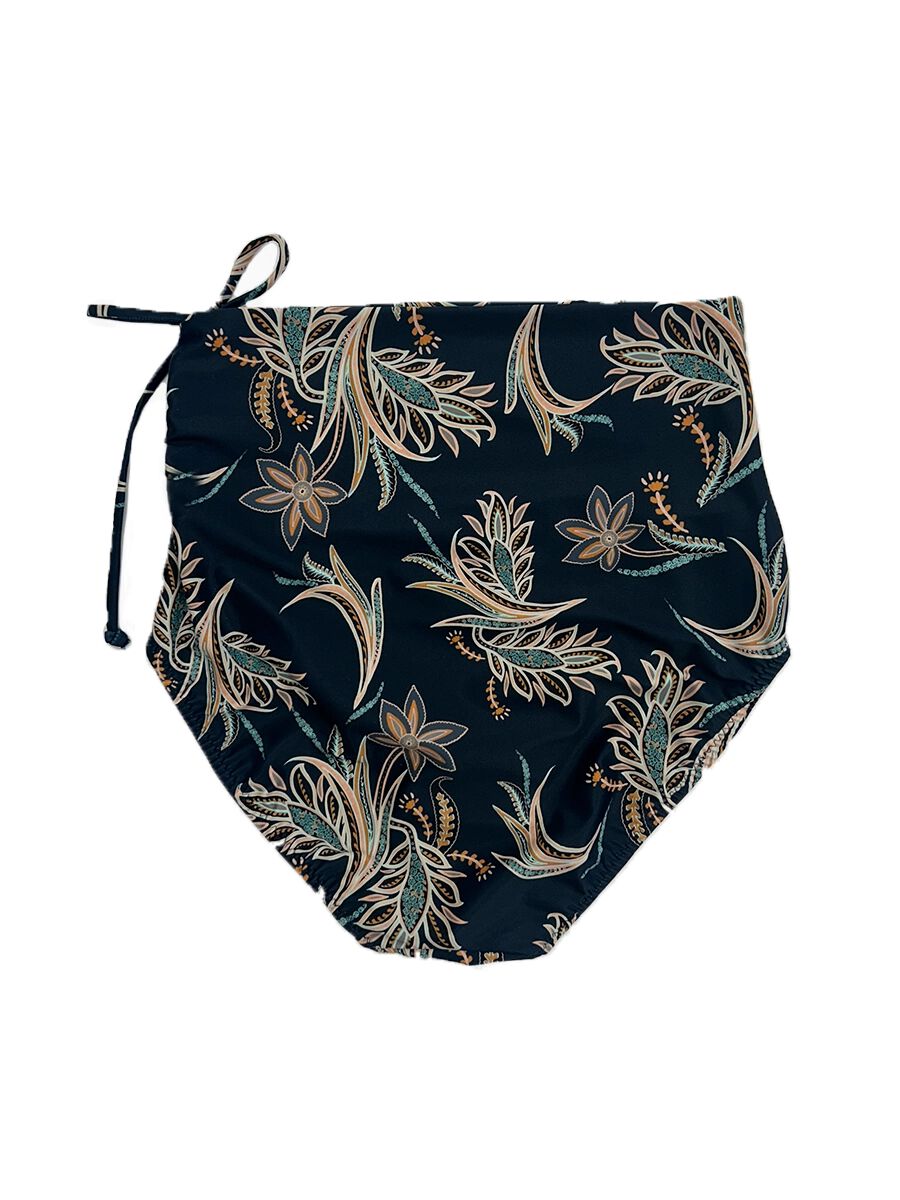 Riberce「【大人水着】オリエンタルフラワー柄ロングフレアバンドゥビキニ」|ビキニ|