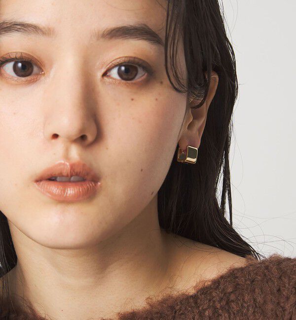 UNITED ARROWS green label relaxing「【WEB限定】スクエアクリップ フープピアス」|ピアス|GOLD