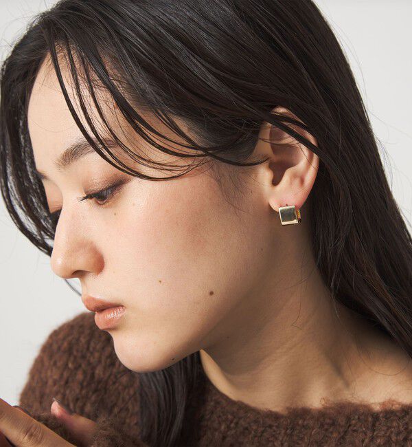 UNITED ARROWS green label relaxing「【WEB限定】スクエアクリップ フープピアス」|ピアス|