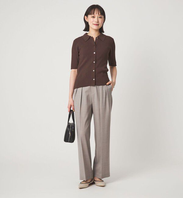 UNITED ARROWS green label relaxing「HIYOKE エリツキ リブ ニット マシンウォッシャブル UVカット 遮熱」|ニット・セーター|