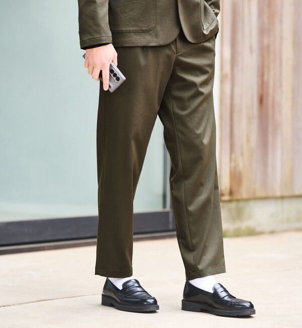 UNITED ARROWS green label relaxing「DICROS ポリエステル ツイル 1プリーツ W2 ユーティリティパンツ -ストレッチ・撥水-」|チノ|OLIVE