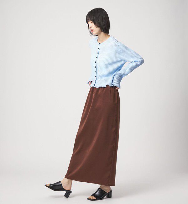 EMMEL REFINES「＜EMMEL REFINES＞EM HW リブボタン ウェーブヘム カーディガン」|カーディガン|