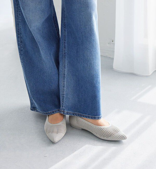 UNITED ARROWS green label relaxing「ウェルネスシアー ポインテッド フラットシューズ / ニットシューズ」|ローファー|