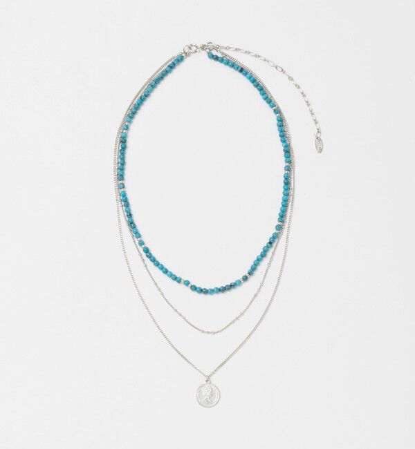 UNITED ARROWS green label relaxing「3WAY ターコイズカラー＆コイン ネックレス」|ネックレス|SILVER