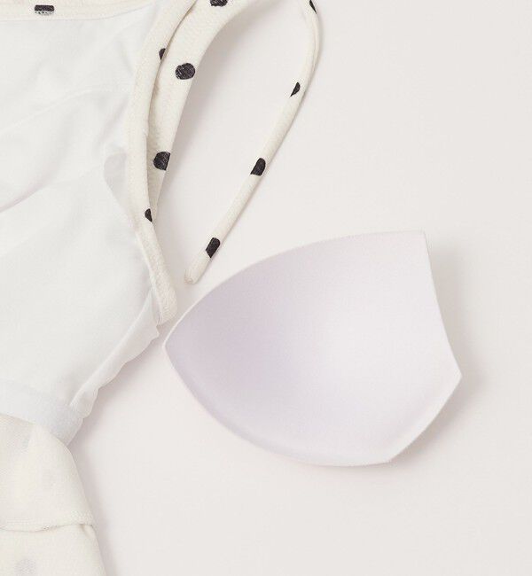 UNITED ARROWS green label relaxing「ハイネックWリボンフレア&ショーツ ドット柄 オフホワイト スイムウェア / 水着」|その他|