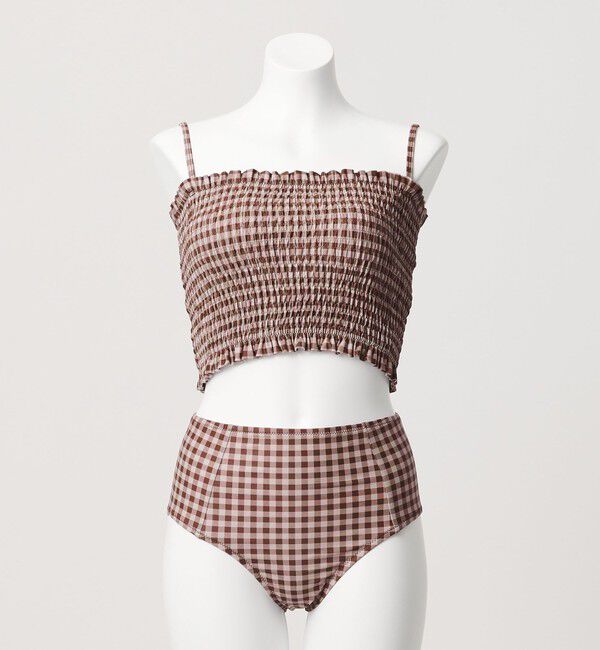 UNITED ARROWS green label relaxing「シャーリングビスチェ&ショーツ チェック柄 B / スイムウェア / 水着」|その他|