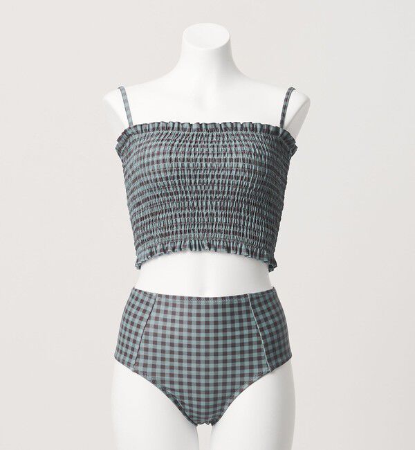 UNITED ARROWS green label relaxing「シャーリングビスチェ&ショーツ チェック柄 B / スイムウェア / 水着」|その他|