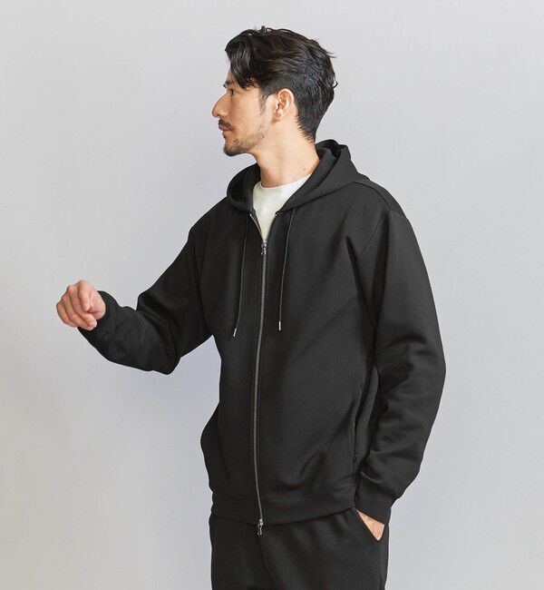 BEAUTY&YOUTH UNITED ARROWS「【WEB限定 WARDROBE SMART】ダブルニット ジップパーカー/セットアップ対応【抗菌・防臭】」|パーカー|