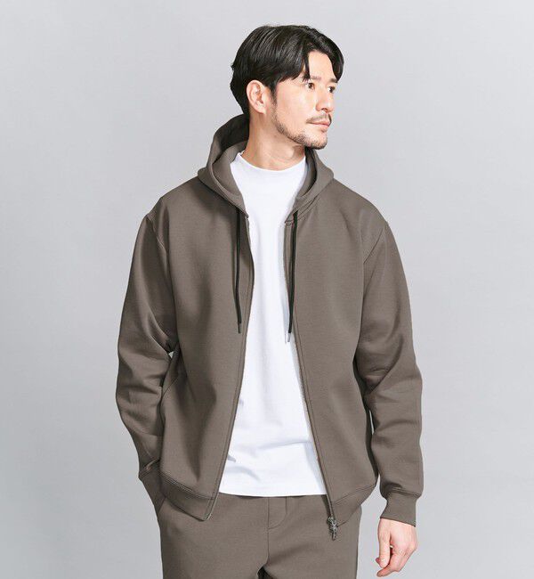 BEAUTY&YOUTH UNITED ARROWS「【WEB限定 WARDROBE SMART】ダブルニット ジップパーカー/セットアップ対応【抗菌・防臭】」|パーカー|