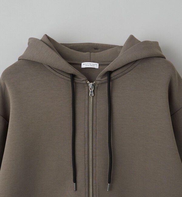 BEAUTY&YOUTH UNITED ARROWS「【WEB限定 WARDROBE SMART】ダブルニット ジップパーカー/セットアップ対応【抗菌・防臭】」|パーカー|