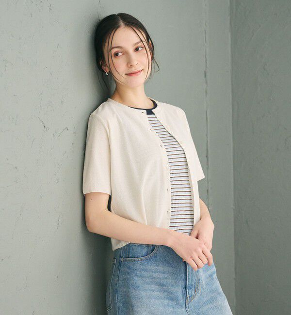 BEAUTY&YOUTH UNITED ARROWS「【WEB限定】ラメ ショートスリーブカーディガン」|カーディガン|