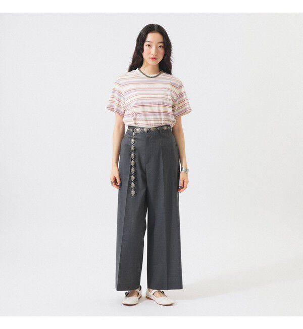 BEAMSBOY「エンブロイダリー マルチボーダー ショートスリーブ Tシャツ」|Tシャツ・カットソー|