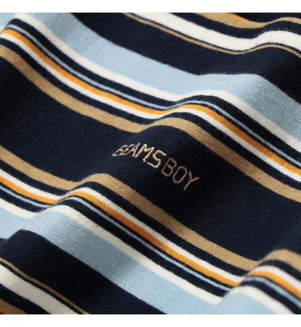 BEAMSBOY「エンブロイダリー マルチボーダー ショートスリーブ Tシャツ」|Tシャツ・カットソー|