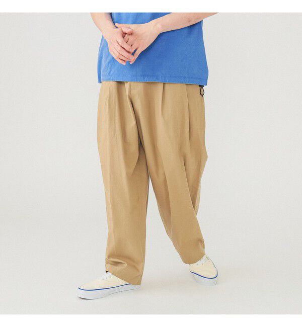 BEAMS「ダンガリー 2プリーツ スラックス」|チノ|BEIGE