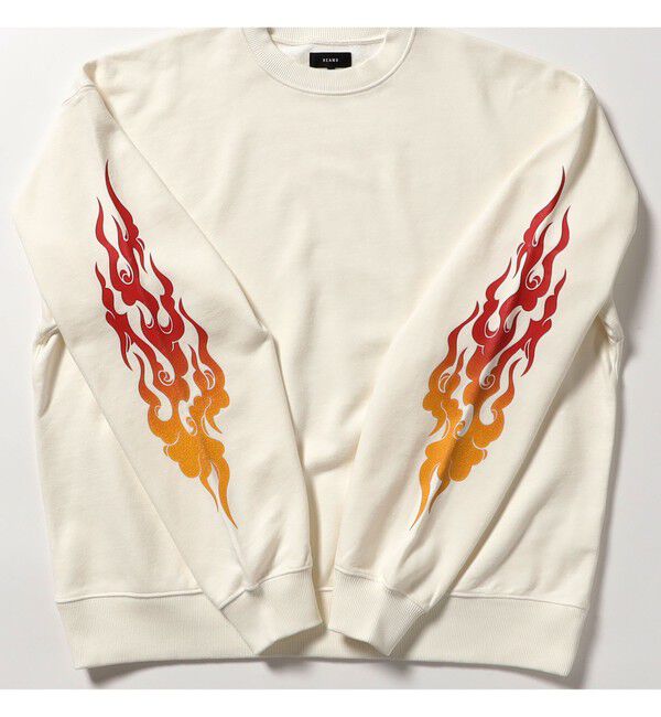 BEAMS「ワイドショートフィット ファイヤーアーム クルースウェット」|スウェット・ジャージ|