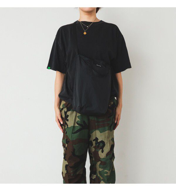 BEAMS「リップストップ ショルダートートバッグ M」|ポーチ|BLACK