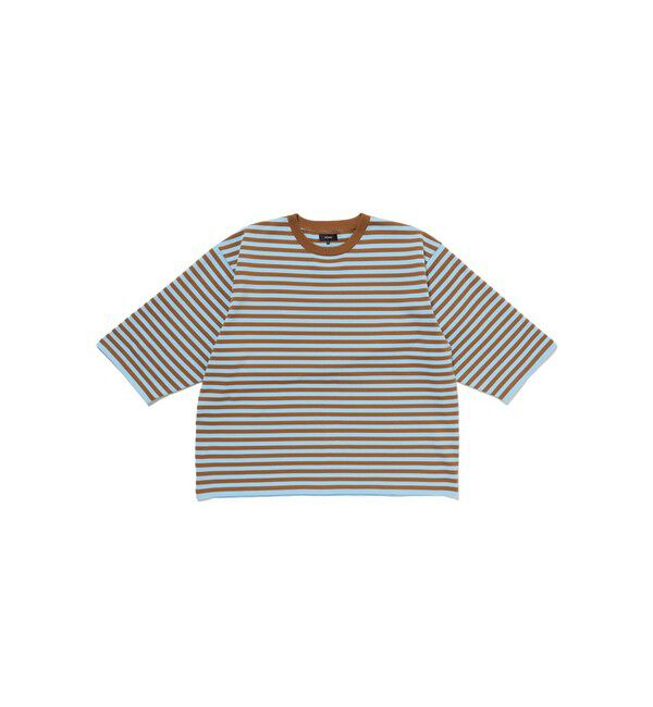 BEAMS「ショート ニット Tシャツ 【ワイドショートフィット】」|ニット・セーター|LT.BROWN