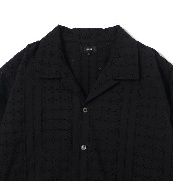 BEAMS「レース オープンカラーシャツ【リラックスフィット】」|シャツ・ブラウス|
