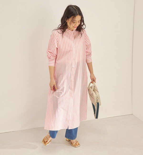 SHIPS for women「〈手洗い可能〉MANTECO カラー ストライプ ワンピース」|ワンピース|