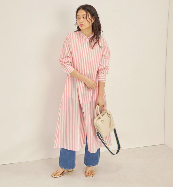 SHIPS for women「〈手洗い可能〉MANTECO カラー ストライプ ワンピース」|ワンピース|