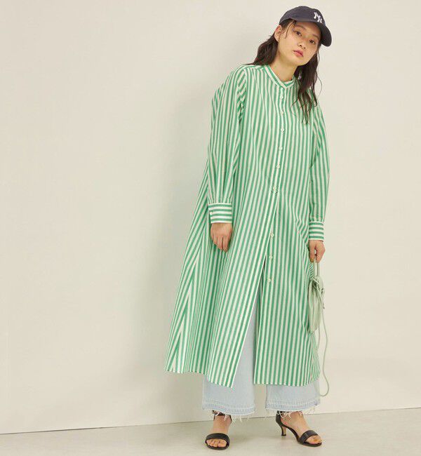 SHIPS for women「〈手洗い可能〉MANTECO カラー ストライプ ワンピース」|ワンピース|