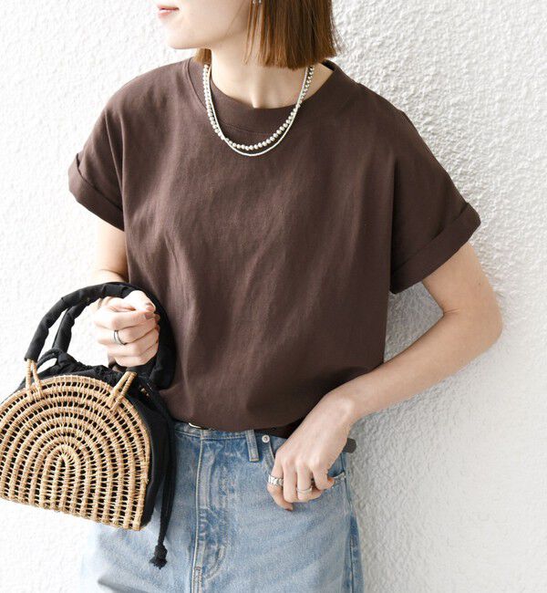 SHIPS any「SHIPS any:〈抗菌防臭/洗濯機可能〉USAコットン フレンチスリーブ TEE」|Tシャツ・カットソー|