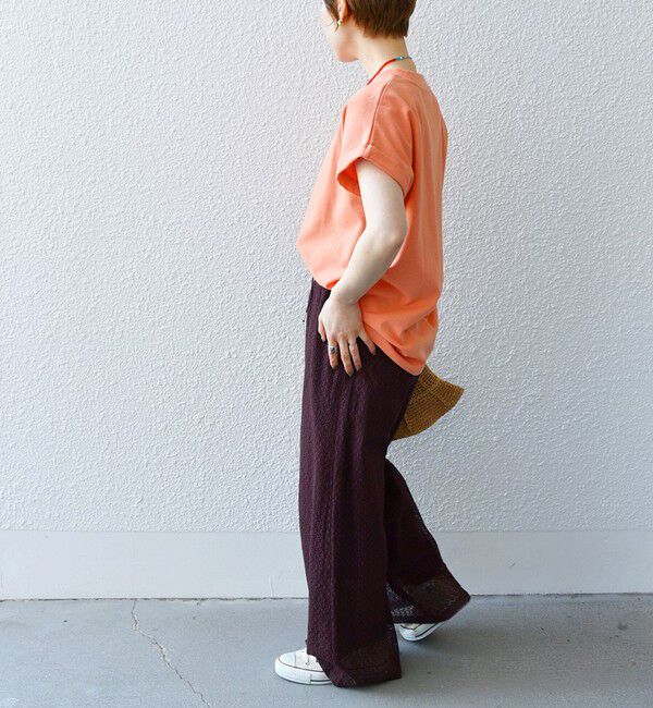 SHIPS any「SHIPS any:〈抗菌防臭/洗濯機可能〉USAコットン フレンチスリーブ TEE」|Tシャツ・カットソー|