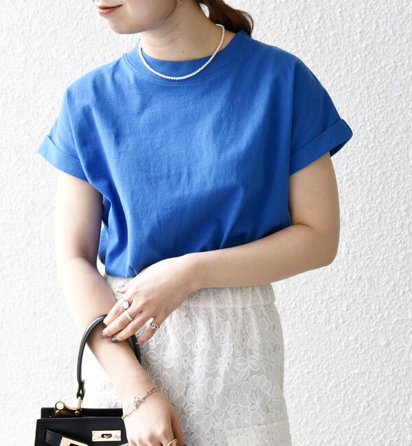 SHIPS any「SHIPS any:〈抗菌防臭/洗濯機可能〉USAコットン フレンチスリーブ TEE」|Tシャツ・カットソー|