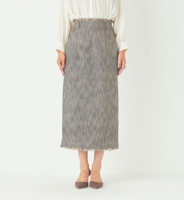 SHIPS Colors 「SHIPS Colors:〈手洗い可能〉ツイード タック タイト スカート（セットアップ対応可能）」|タイト|