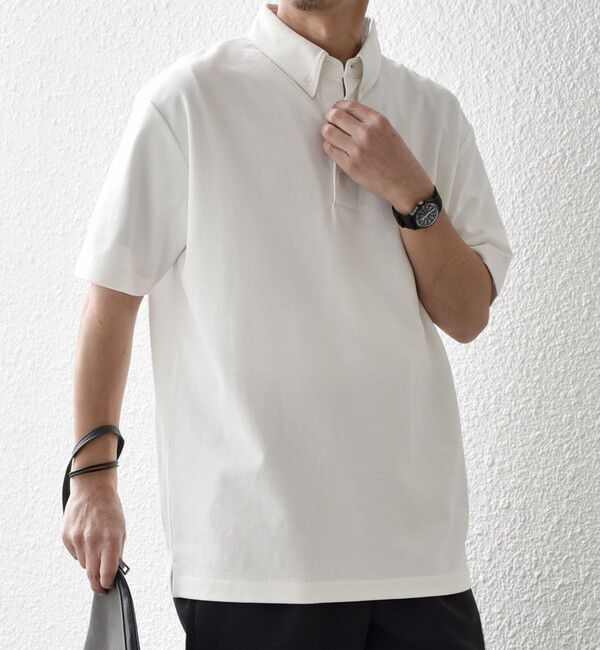 SHIPS any「SHIPS any:〈接触冷感/遮熱/UVカット機能等〉サマーファンクション 鹿の子 ボタンダウンポロシャツ◇」|ポロシャツ|