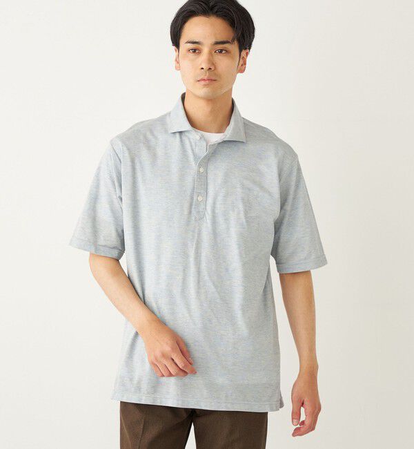 SHIPS Colors 「SHIPS Colors:〈洗濯機可能〉カノコ ポロ ショートスリーブ」|ポロシャツ|ライトブルー