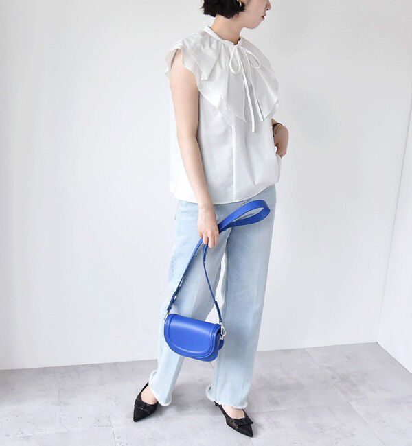 quaranciel「quaranciel:〈洗濯機可能〉ブロード ラッフル スタンドカラー ブラウス」|シャツ・ブラウス|