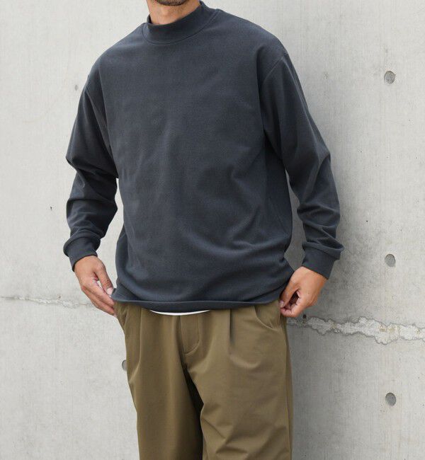 SHIPS any「【WEB限定】SHIPS any: ブラッシュド スムース モックネック Tシャツ(ロンT)◇」|Tシャツ・カットソー|