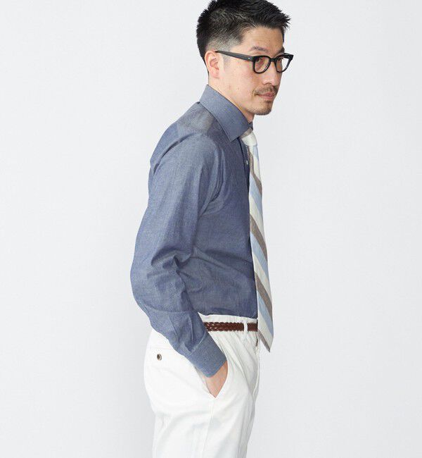 SHIPS「SHIPS: ダンガリー ワイドカラー シャツ」|シャツ・ブラウス|