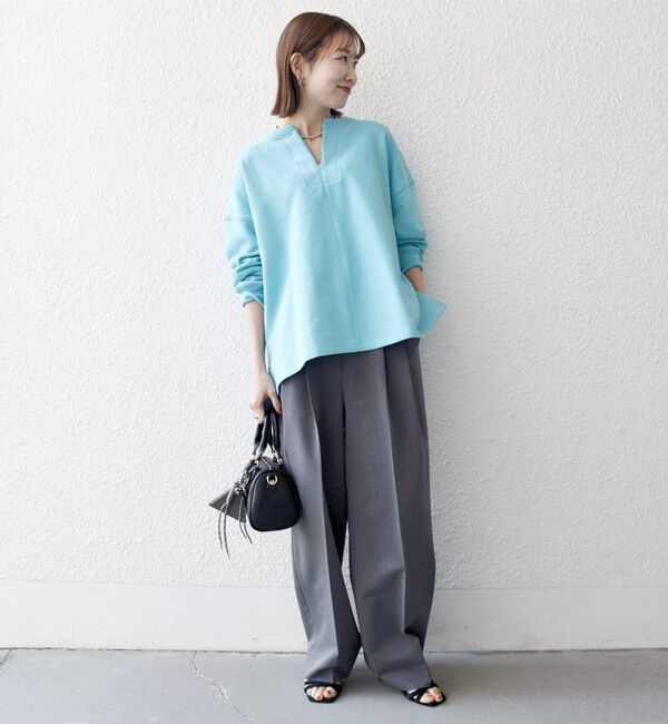 SHIPS any「【WEB限定】SHIPS any:〈洗濯機可能〉USAコットン 裏毛 スキッパー ルーズ スウェット」|スウェット・ジャージ|