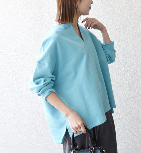 SHIPS any「【WEB限定】SHIPS any:〈洗濯機可能〉USAコットン 裏毛 スキッパー ルーズ スウェット」|スウェット・ジャージ|