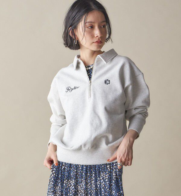 SHIPS for women「SHIPS NINE CASE:〈洗濯機可能〉ハーフ ジップ スウェット プルオーバー」|スウェット・ジャージ|ライトグレー