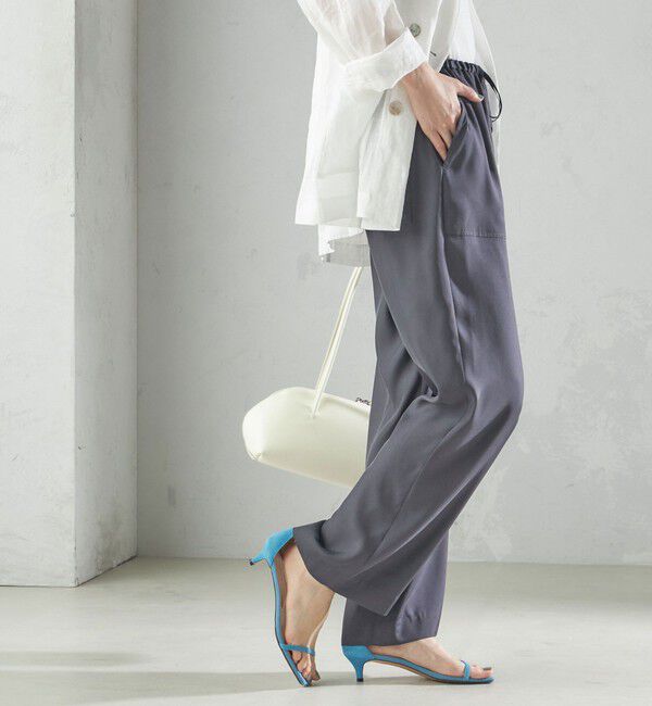 SHIPS for women「〈手洗い可能〉キュプラ混 ツイル ポケット パンツ」|その他|ダークグレー
