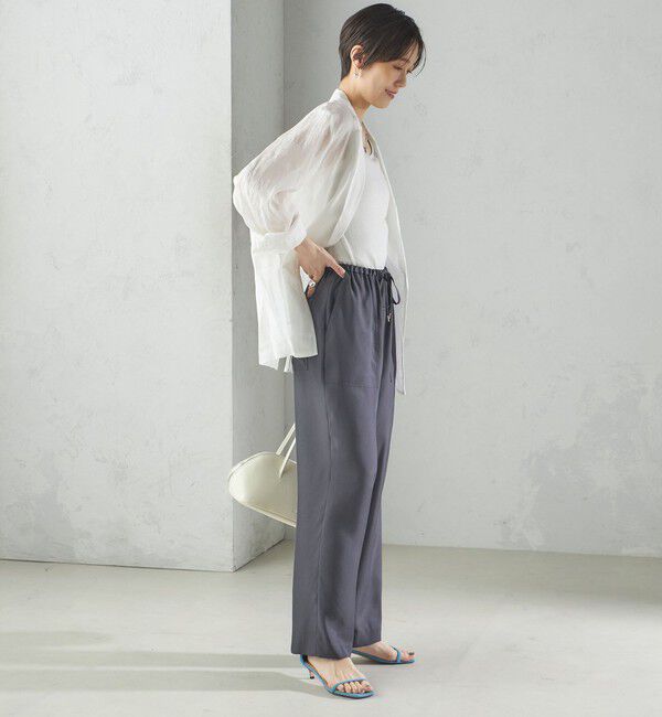 SHIPS for women「〈手洗い可能〉キュプラ混 ツイル ポケット パンツ」|その他|